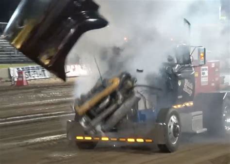 'Massive engine explosion' caught on camera at truck pull