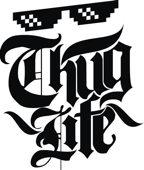 Thug Life PNG Images | Thug Life Glasses, Joint, Text, Chain, Hat ...