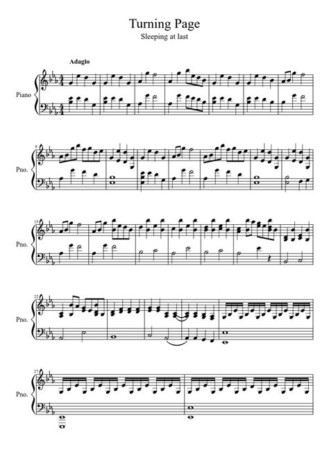 Sleeping at last - Turning Page sheet music download free in PDF or MIDI