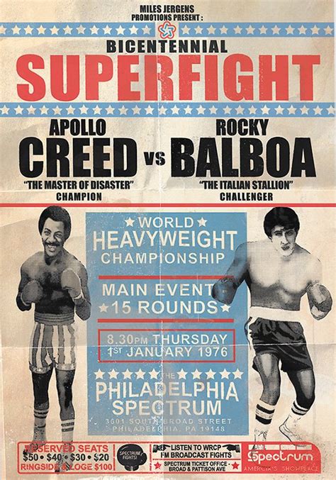 Rocky Balboa VS Apollo Creed Bicentennial Superfight Poster/Print ...