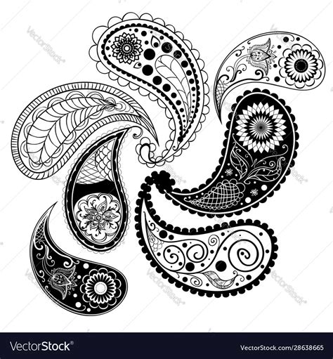 Intricate paisley pattern design Royalty Free Vector Image