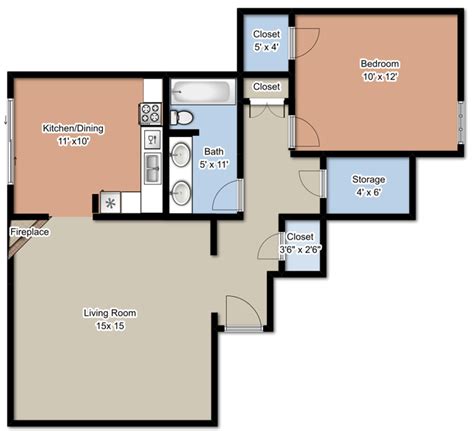 Floor Plans of Rock Creek Apartments in Gladstone, MO