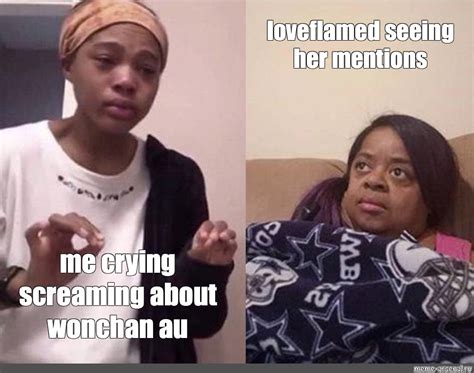 Сomics meme: "loveflamed seeing her mentions me crying screaming about ...