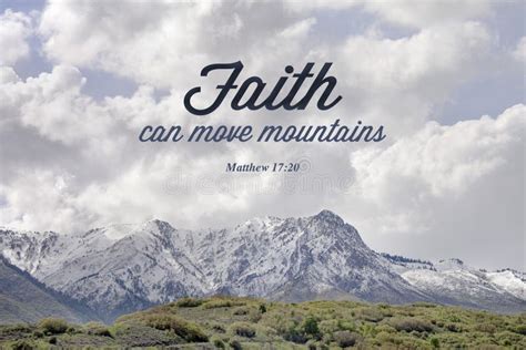 Mountain Bible Verse Of Matthew 17:20 Stock Image - Image of design ...