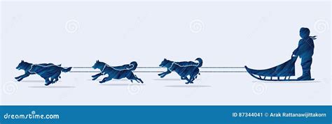 Sled Dogs Cartoon Vector | CartoonDealer.com #30389751