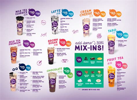 Chatime Menu - philippines