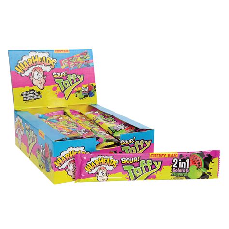 Warheads Sour Taffy 2 in 1 Taffy Chewy Bar 1.49 oz | Nassau Candy