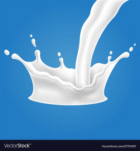 Milk splash and pouring realistic natural dairy Vector Image