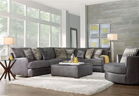 Skyline Drive Gray 3 Pc Sectional Living Room - Living Room Sets (Gray ...