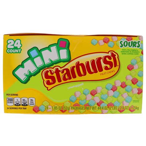 Product Of Starburst, , Starburst, Minis Sour 24/1.85 Oz , Ct 24 ...