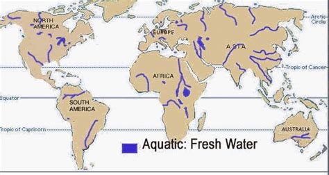 Location of Freshwater biomes