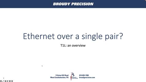 Ethernet over a single pair? - T1L Ethernet - YouTube