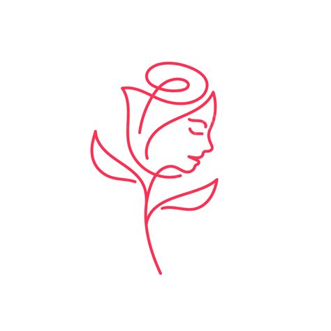 Beauty Woman Flower Vector PNG Images, Beauty Woman Rose Flower Logo ...