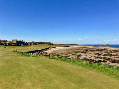 The imposing tee shot from the 2nd tee at North Berwick Golf Club, East ...