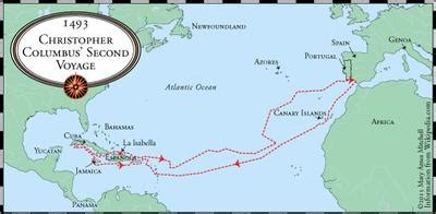 Ponce De Leon Map Of His Voyage