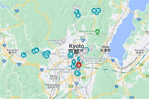 Kyoto Top Attractions Google My Maps Kyoto Japan Attraction Maps | The ...