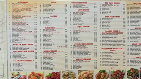 Menu at New World fast food, London, 39 The Oval