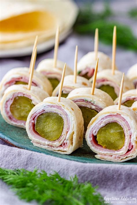 Ham and Pickle Roll Ups Recipe - Appetizer Addiction