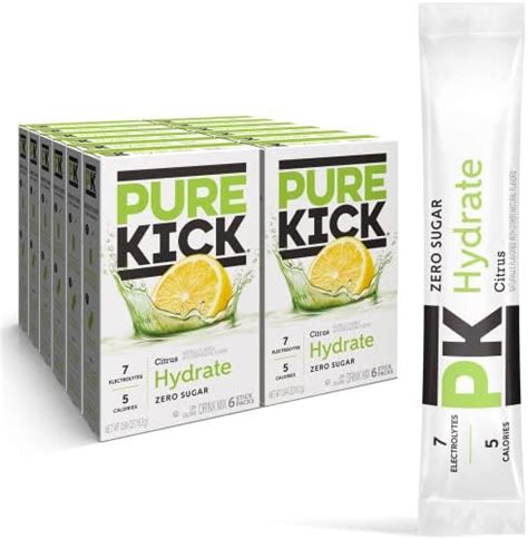 PURE KICK Hydration Singles To Go Drink Mix, Citrus, Includes 12 Boxes ...