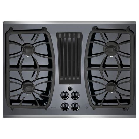 GE Profile 30 in. Gas-on-Glass DownDraft Gas Cooktop in Stainless Steel ...