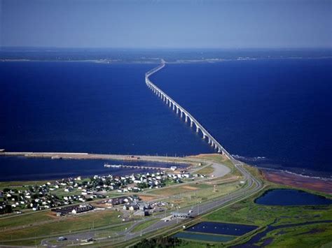 the 8 mile long Confederation Bridge connects the island province of ...