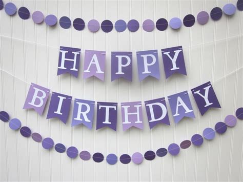 Happy Birthday Banner Purple Birthday Banner Photo Prop | Etsy | Happy ...