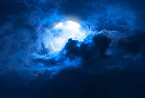 Free download | HD wallpaper: blue moon with clouds, Full moon, HD, 4K ...