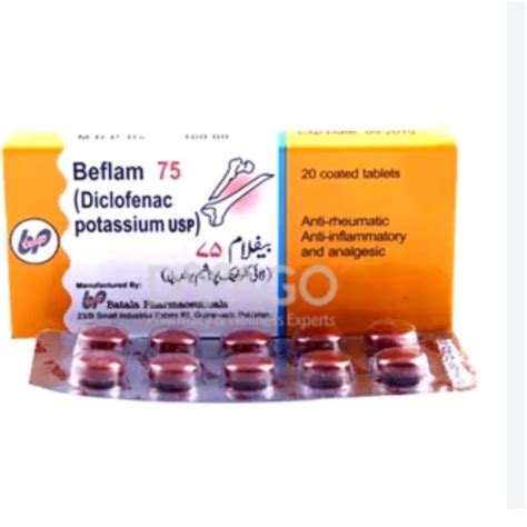 Beflam 75mg Tablet uses and side effects- smarthealer.pk