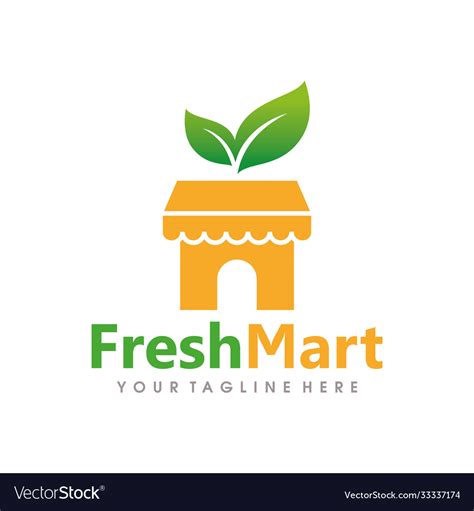 Fresh market logo design Royalty Free Vector Image