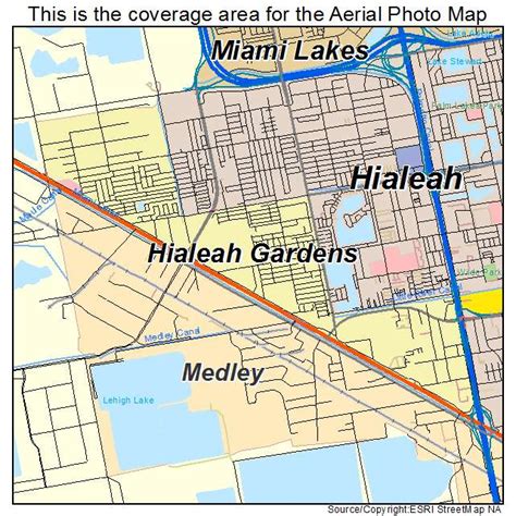 Aerial Photography Map of Hialeah Gardens, FL Florida