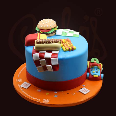 Burger & Fries Theme Cake – Sacha's Cakes