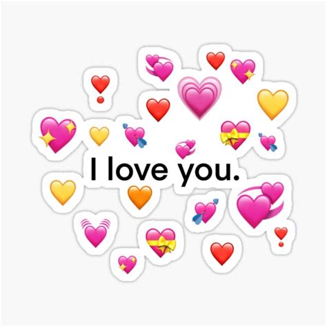 "I love you. Emoji Hearts" Sticker for Sale by Makaylie Doody | Redbubble