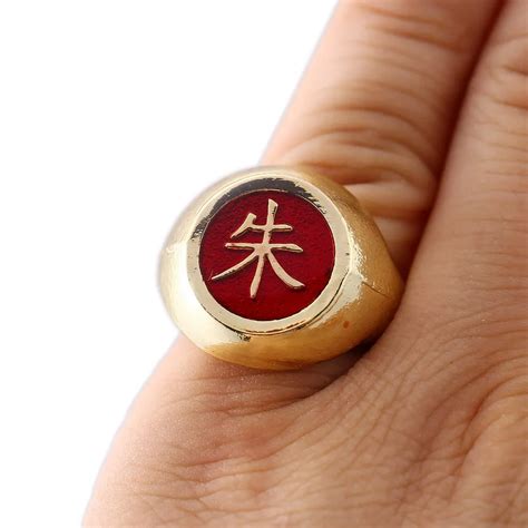 Naruto Ring Anime Gold Men Women Rings Akatsuki Cosplay male Jewelry ...