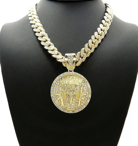 NBA YOUNGBOY 4KT PENDANT SILVER MIAMI CUBAN LINK CHAIN NECKLACE RAP ...