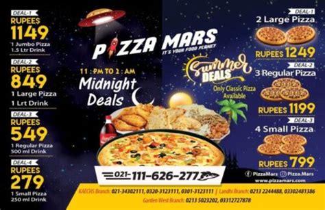 Pizza Mars North Karachi Menu Contact Number Location