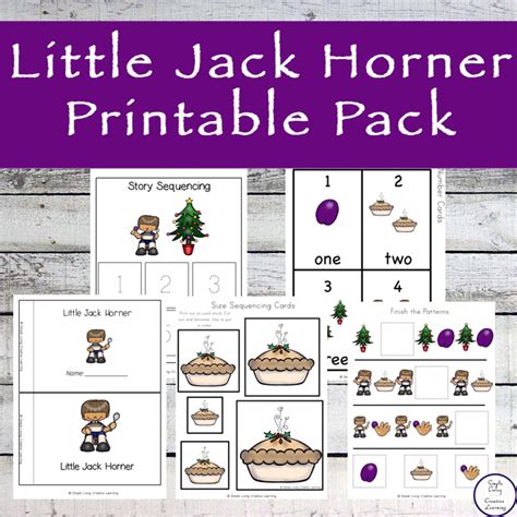 Little Jack Horner Printable Pack - Simple Living. Creative Learning