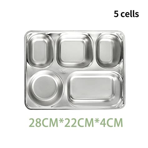 School Mess Hall Stainless Steel Divider Plate Lunch Container ...