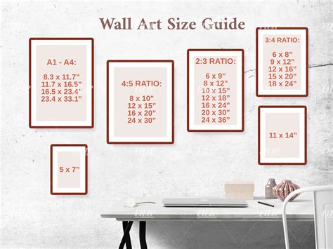 Wall Art Size Guide, Frame Size Guide, Digital Print Size Mockup ...