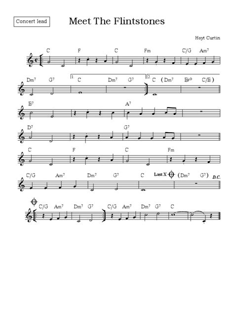 Meet The Flintstones: Sheet Music for the Iconic Flintstones Theme Song ...