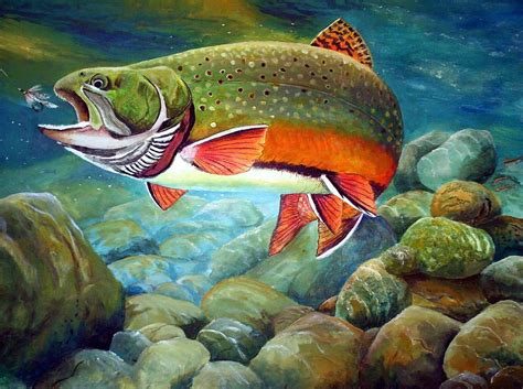 Brook Trout Breakfast by Alvin Hepler | Fly fishing art, Trout art ...