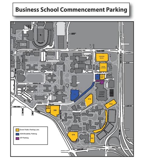 Graduation Commencement Parking Map and CU Events Center Map | Leeds ...