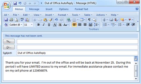 How to Set Out of Office (Auto Reply)