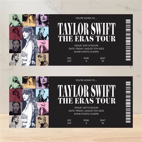 Surprise Taylor Concert Tickets. Taylor Era's Tour 2023 - Etsy | Festa ...