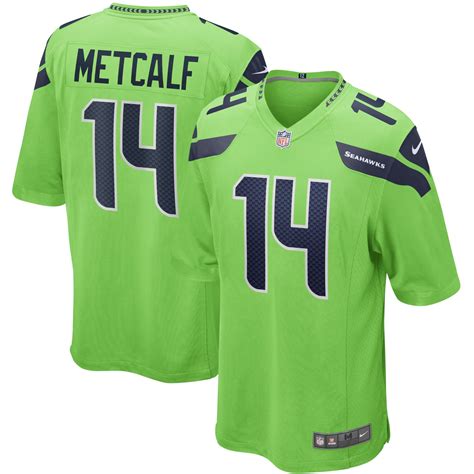 Men's Seattle Seahawks DK Metcalf Nike Neon Green Game Jersey