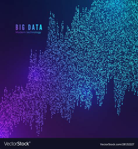 Big data flow visualization digital data stream Vector Image