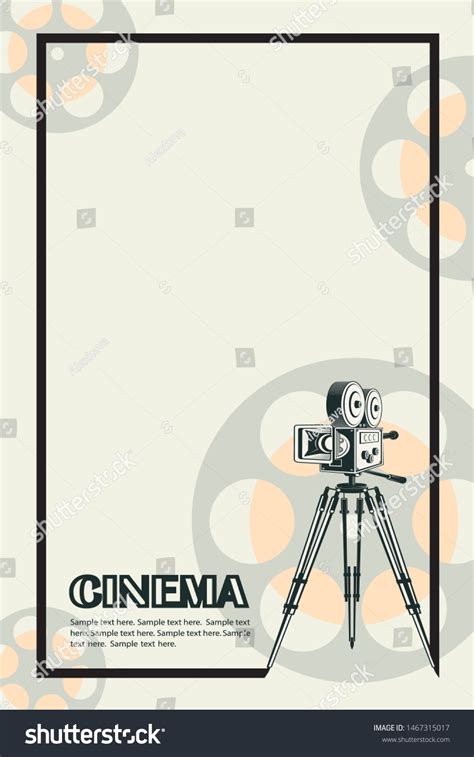 Cinema Poster Retro Movie Camera Background Stock Vector (Royalty Free ...