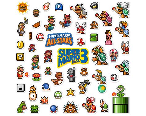 Super Mario Bros. 3 Super Mario All-stars SNES Sticker Set 53 - Etsy