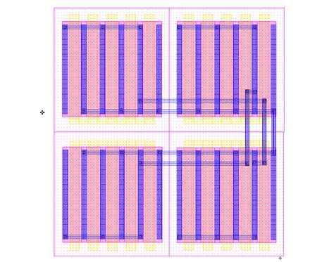 The common-centroid design for current mirror circuit. | Download ...