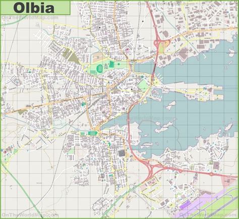 Large detailed map of Olbia | Map, Olbia, Detailed map