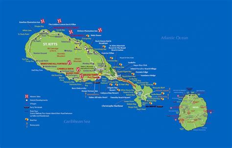 Large detailed travel map of Saint Kitts and Nevis | Saint Kitts and ...